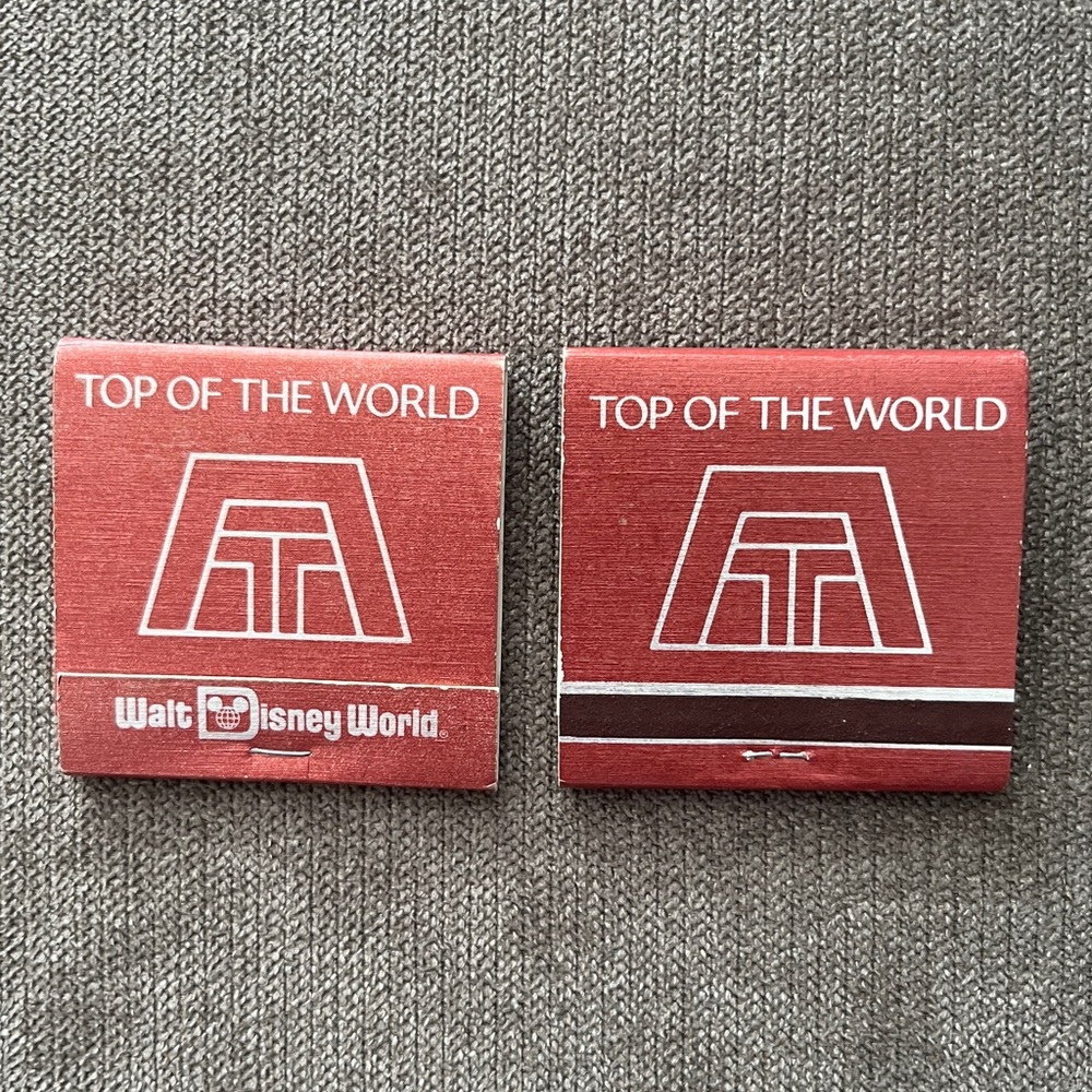 Vintage 1970s Walt Disney World Contemporary Resort Red Matchbooks (2) Unused